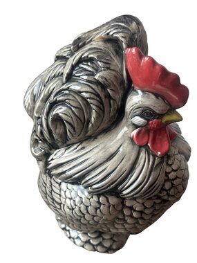 Vintage 1960’s Decorative Ceramic Rooster Chicken Figurine - Handpainted